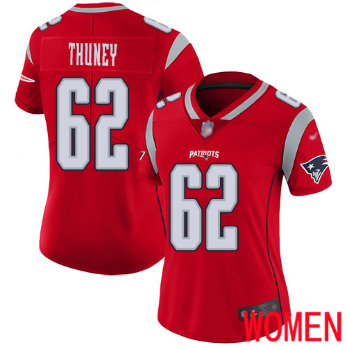 New England Patriots Football #62 Inverted Legend Limited Red Women Joe Thuney NFL Jersey